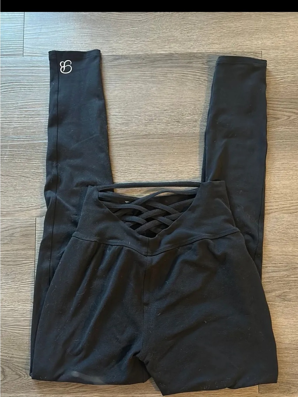 Bombshell sportswear Women’s Black Crisscross Back Leggings - Athletic Luxe
